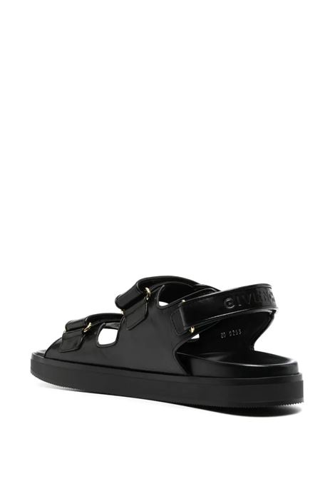 Black Leather Sandals With 4G Logo Plaque GIVENCHY | BE3087E1UB001