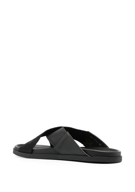 Black G Plage Flat Sandals With Cross Webbing GIVENCHY | BH301ZH1H5001
