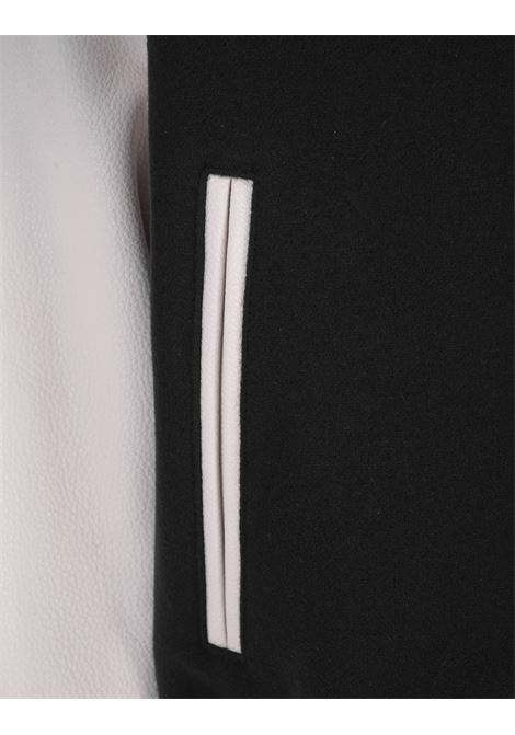 Black and White GIVENCHY Bomber Jacket In Wool and Leather GIVENCHY | BM011S6Y16004