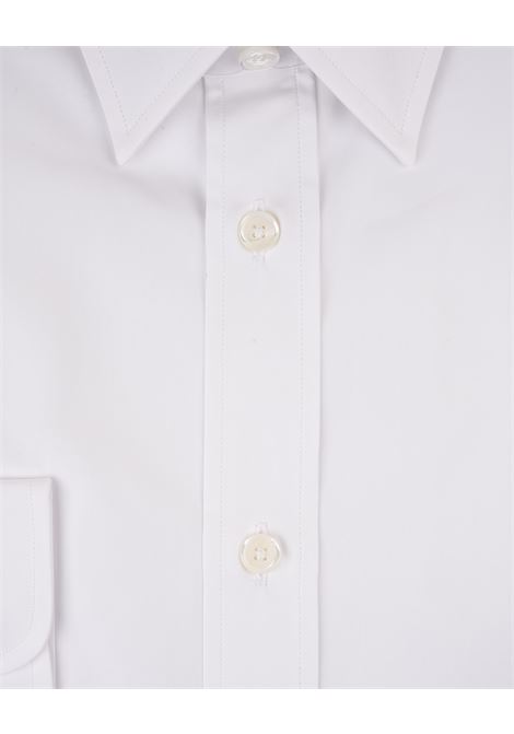 White Poplin Shirt With Logo Embroidery GIVENCHY | BM60ZY14M6100