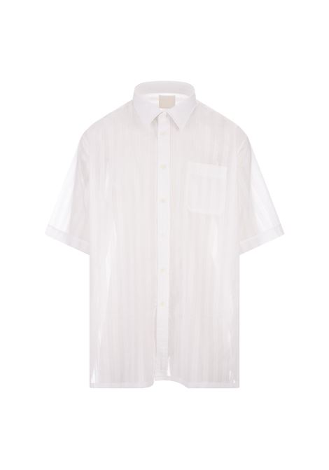 Stone Grey Cotton Veil Striped Shirt GIVENCHY | BM60ZZ15EJ100