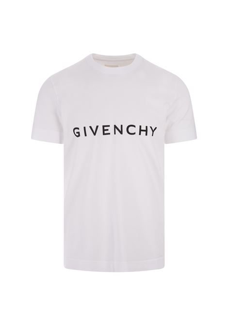 White T-Shirt With GIVENCHY Archetype Print On Front GIVENCHY | BM716G3YAC100