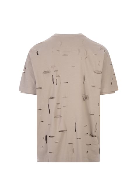 T-Shirt Destroyed Taupe Con Logo GIVENCHY | BM716N3Y8Y281