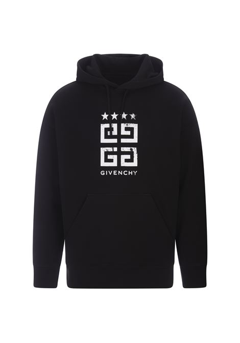 4G Stars Hoodie In Black Cotton GIVENCHY | BMJ0HC3YEL001