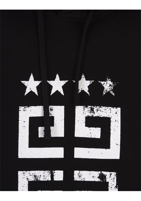 4G Stars Hoodie In Black Cotton GIVENCHY | BMJ0HC3YEL001