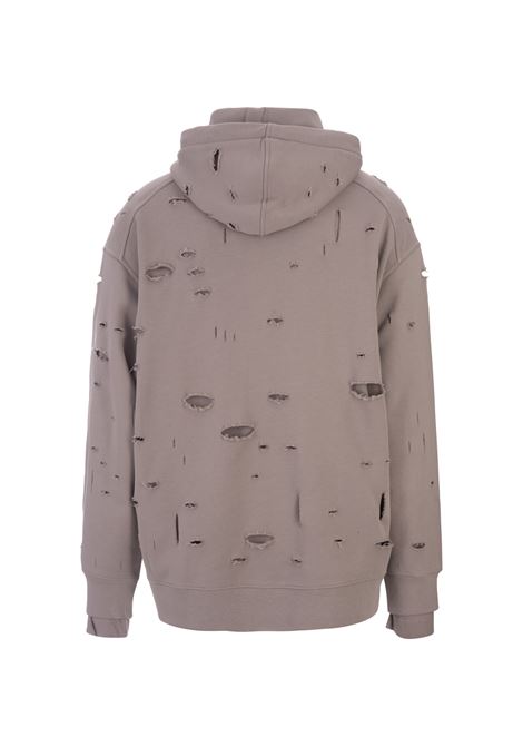 Taupe Destroyed Hoodie With Logo GIVENCHY | BMJ0JE3Y8Y281
