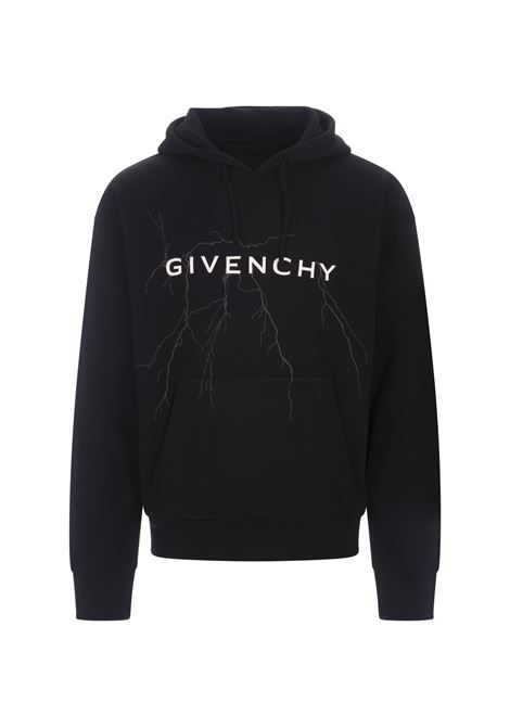 Black GIVENCHY Hoodie With Print GIVENCHY | BMJ0LA3YJ9001