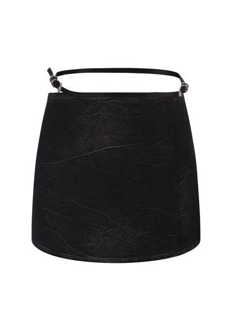 Black Denim Voyou Short Skirt GIVENCHY | BW40UB5Y3P001