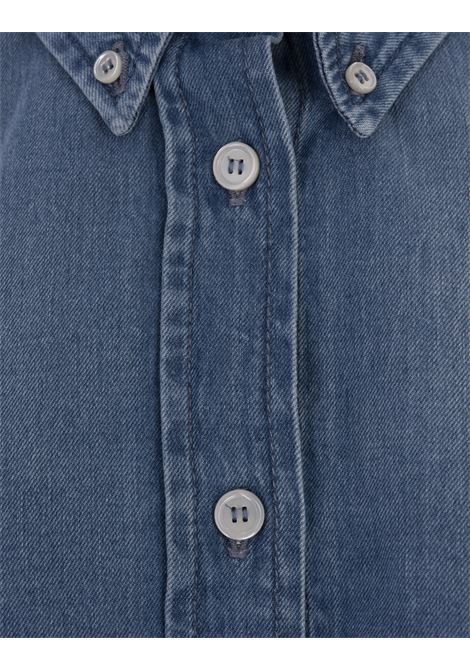 Camicia Corta In Denim Azzurro GIVENCHY | BW618U5Y9T452