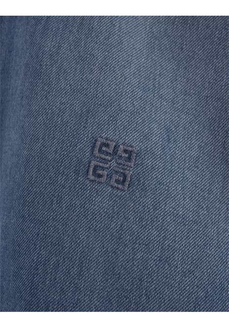 Light Blue Denim Short Shirt GIVENCHY | BW618U5Y9T452