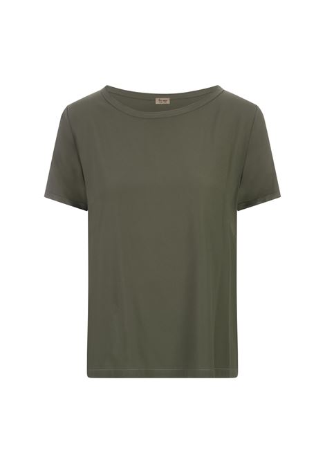 T-Shirt In Seta Opaca Verde Militare HER SHIRT | ALBA MM OPACO A02076L-251346H