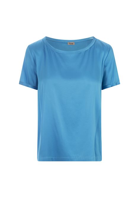 T-Shirt In Seta Azzurra HER SHIRT | ALBA MM P02286L-251377H