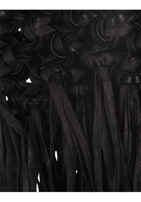 Vannifique Bag In Black Raffia With Fringes HIBOURAMA | RAFFIA FRINGESBLACK