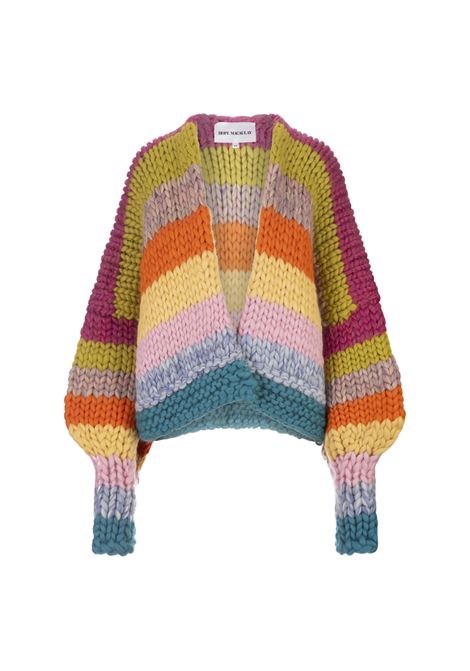 Multicoloured Chunky Knitted Blossom Cardigan HOPE MACAULAY | BLOSSOM CHUNKY KNITCARDIGAN