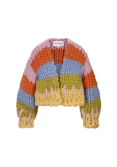 Multicoloured Colossal Knitted Kaia Cardigan HOPE MACAULAY | KAIA COLOSSAL KNITJACKET