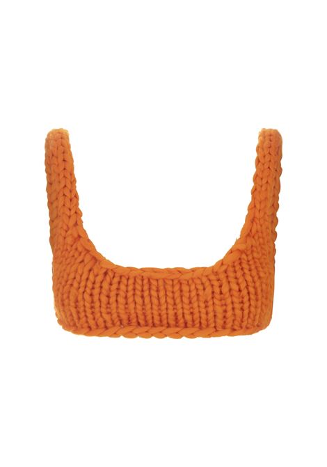 Orange Chunky Knitted Bralette Top HOPE MACAULAY | ORANGE CHUNKY KNITBRALETTE
