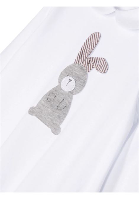White Stretch Jersey Playsuit With Rabbit Motif IL GUFO | P24TL222MF0320116