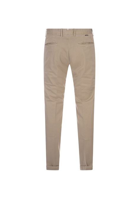 Beige Stretch Gabardine Slim Fit Trousers INCOTEX SLACKS | 17S100-9664A411