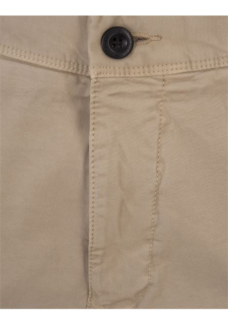 Beige Stretch Gabardine Slim Fit Trousers INCOTEX SLACKS | 17S100-9664A411