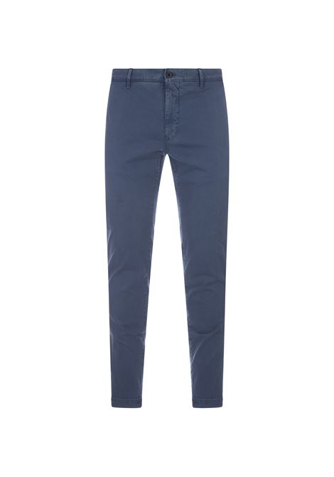 Pantaloni Slim Fit in Gabardina Stretch Blu INCOTEX SLACKS | 17S100-9664B828
