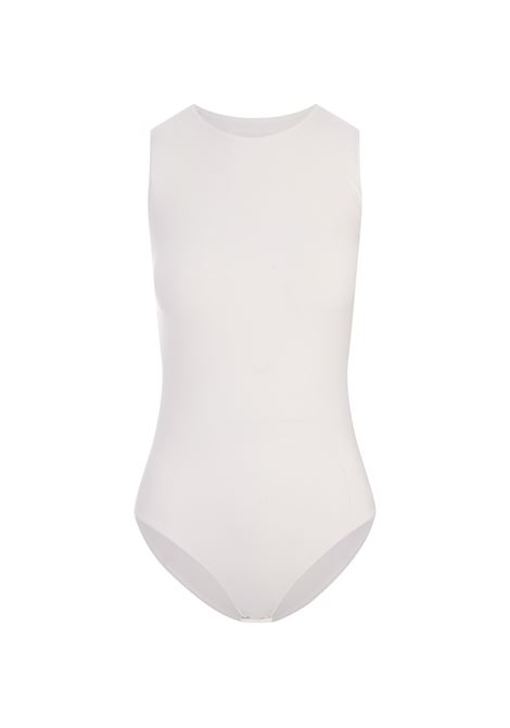 White Fitted Bodysuit Top JIL SANDER | J01NC0021-J70026104