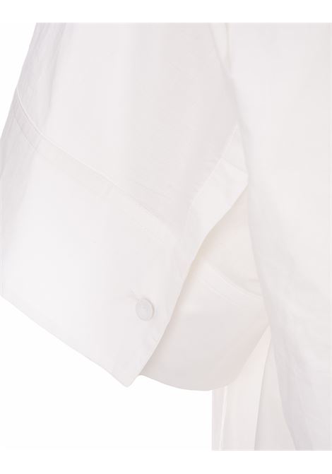 White Shirt With Gathering On The Neck JIL SANDER | J03DL0133-J45250100