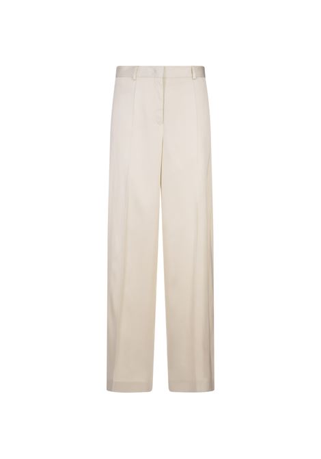 White Trousers With Satin Detailing JIL SANDER | J03KA0222-J65112280