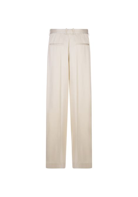 White Trousers With Satin Detailing JIL SANDER | J03KA0222-J65112280