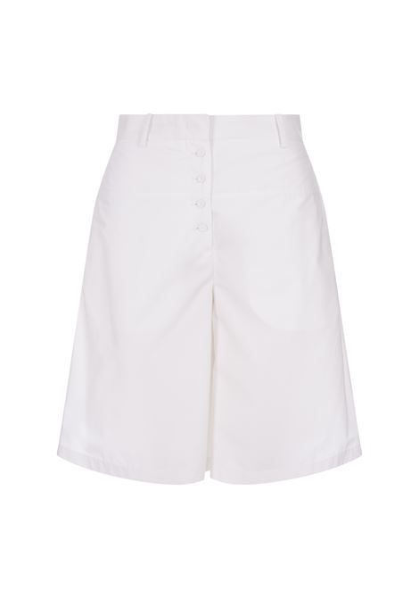 White Cotton Bermuda Shorts With Buttons JIL SANDER | J03KA0233-J45002100