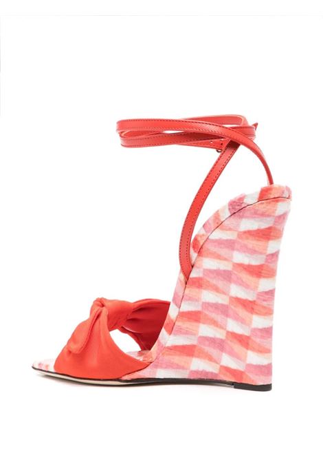Richelle 110 Sandals In Red Canvas JIMMY CHOO | RICHELLE 110 CIBPAPRIKA/CANDY PINK MIX