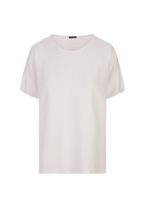 T-Shirt In Seta Bianca KITON | D55401K0962B02