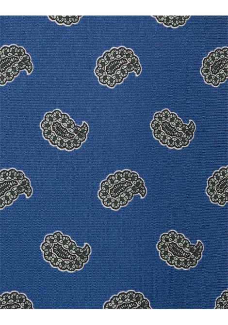 Blue Tie With Green Cashmere Pattern KITON | UCRVKRC01I1402