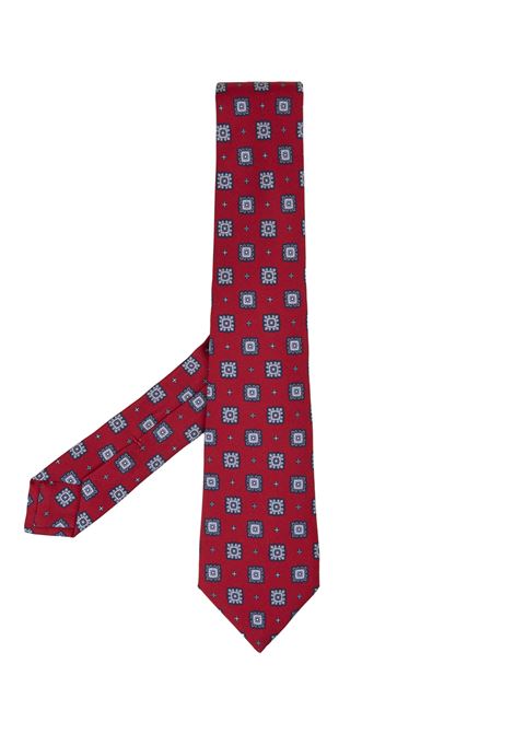 Cravatta Rossa Con Pattern Di Fiori Geometrici KITON | UCRVKRC01I2206