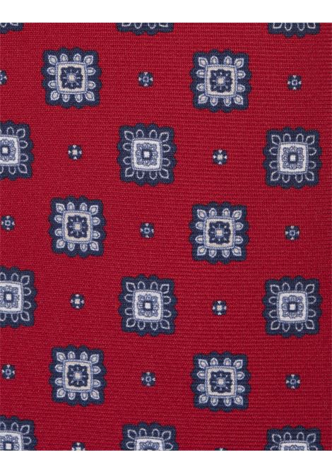 Red Tie With Geometric Flower Pattern KITON | UCRVKRC01I2206