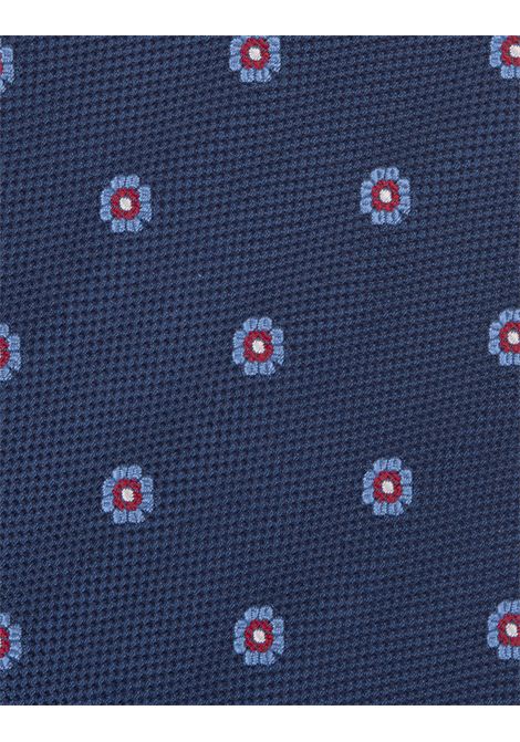 Blue Tie With Flower Pattern KITON | UCRVKRC01I2602