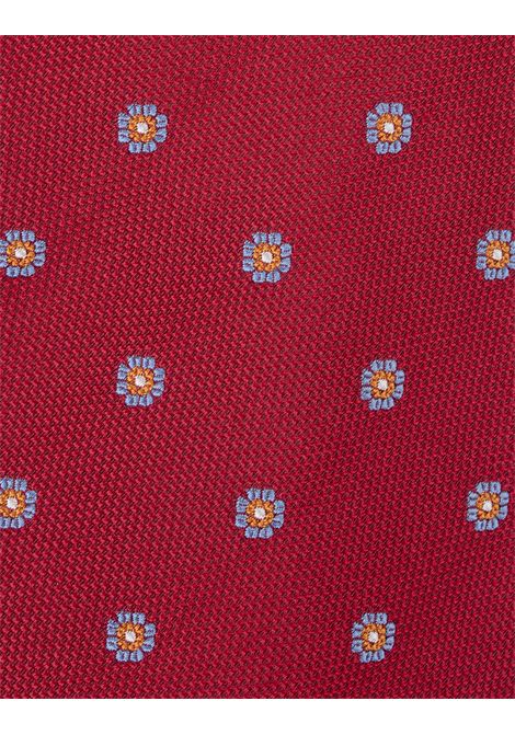 Red Tie With Flower Pattern KITON | UCRVKRC01I2608