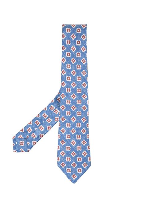 Cravatta Azzurra Con Pattern a Contrasto KITON | UCRVKRC01I3902