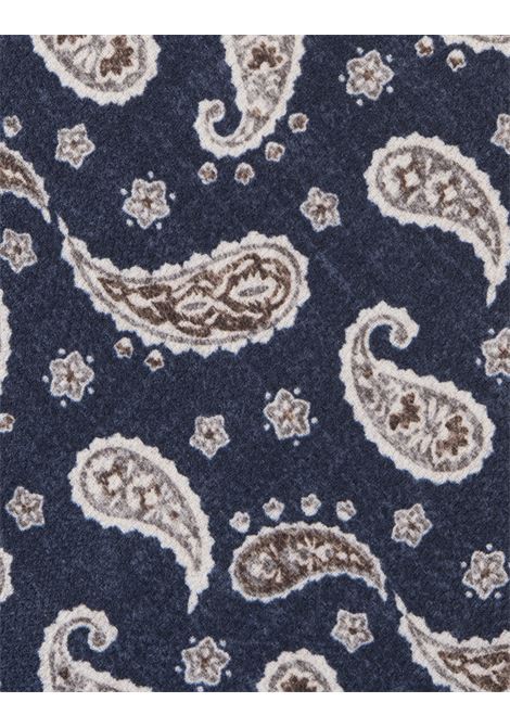 Navy Blue Silk Tie With Paisley Pattern KITON | UCRVKRC01I7205