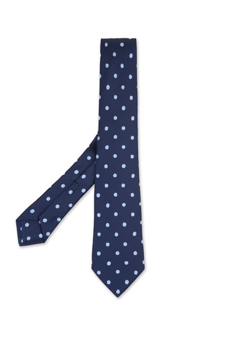 Blue Tie With Micro Polka Dot Pattern KITON | UCRVKRC01I9203