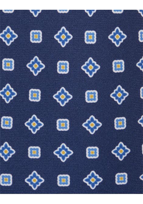 Blue Tie With Geometric Micro Pattern KITON | UCRVKRC02I0502