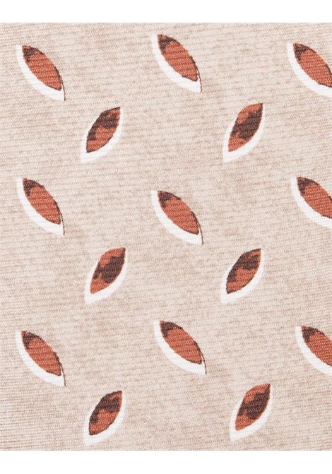 Cravatta Beige Chiaro Con Pattern Foglie Marroni KITON | UCRVKRC02I1109