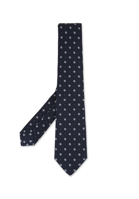 Cravatta Blu Navy Con Micro Fiori KITON | UCRVKRC02I5003