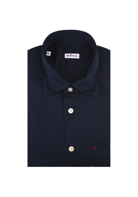 Navy Blue Cotton Shirt KITON | UMCNERK06R4911