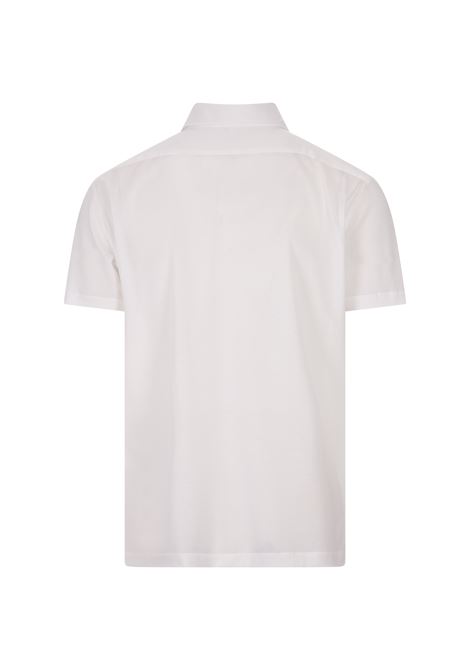 White Piqu? Short-Sleeved Polo Shirt KITON | UMCPOSH0883701