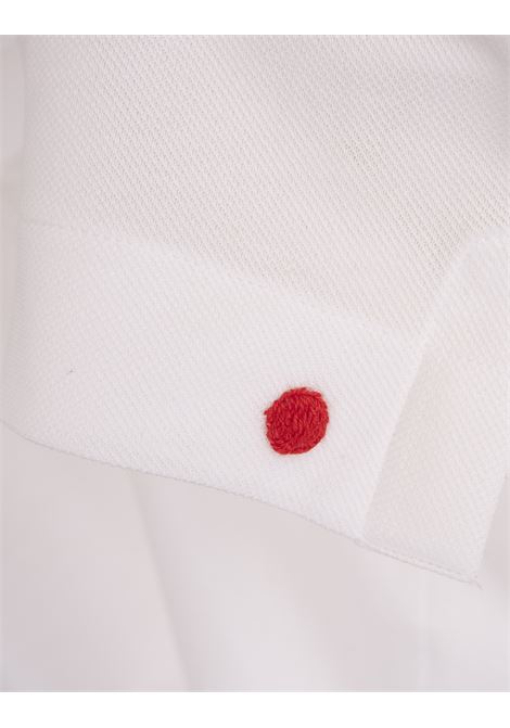 White Piqu? Short-Sleeved Polo Shirt KITON | UMCPOSH0883701
