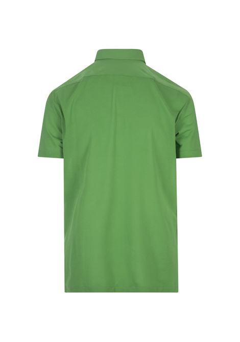 Green Piqu? Short-Sleeved Polo Shirt KITON | UMCPOSH0883704