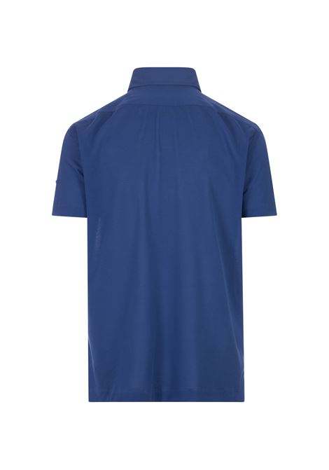 Blue Piqu? Short-Sleeved Polo Shirt KITON | UMCPOSH0883707