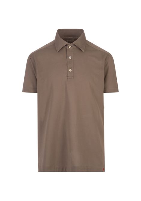 Brown Piqu? Short-Sleeved Polo Shirt KITON | UMCPOSH0883712