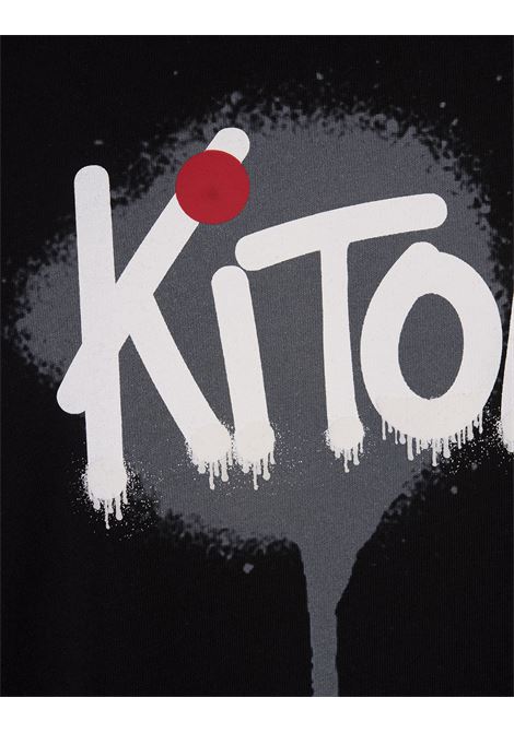Black T-Shirt With Graffiti Style Kiton Logo KITON | UMK0365020