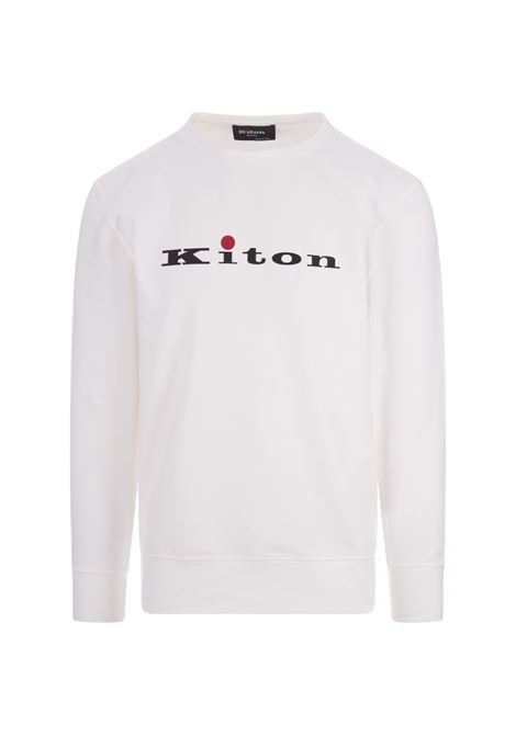 White Crew Neck Sweatshirt With Logo KITON | UMK037701